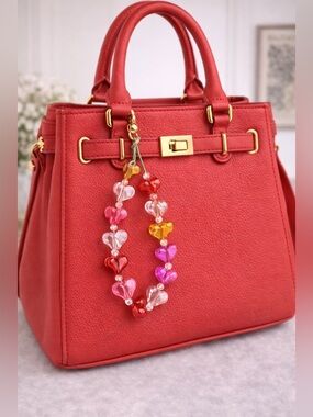 Colorful Heart Beaded Purse or Cellphone Holder/Keychain